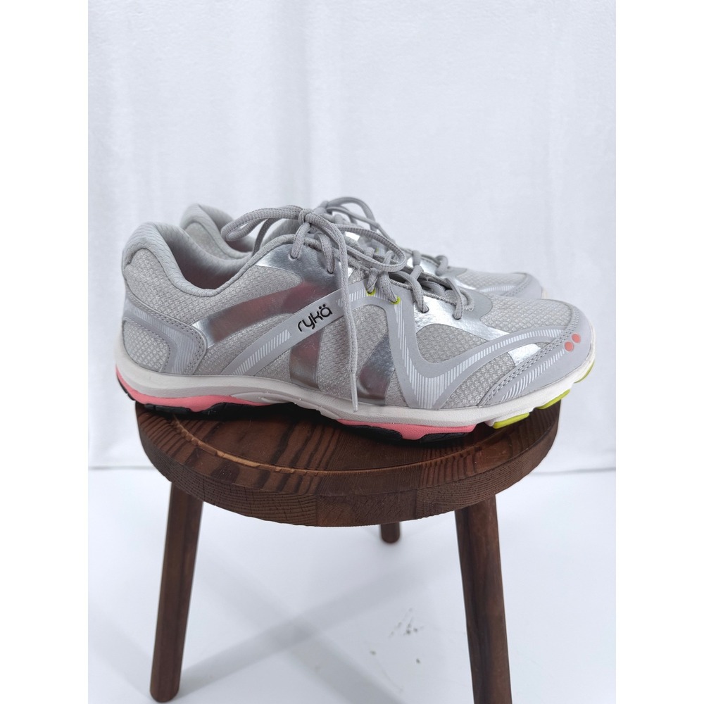 Ryka Influence Women's Training Shoes Silver Pink Size 9.5W Athletic Sneaker